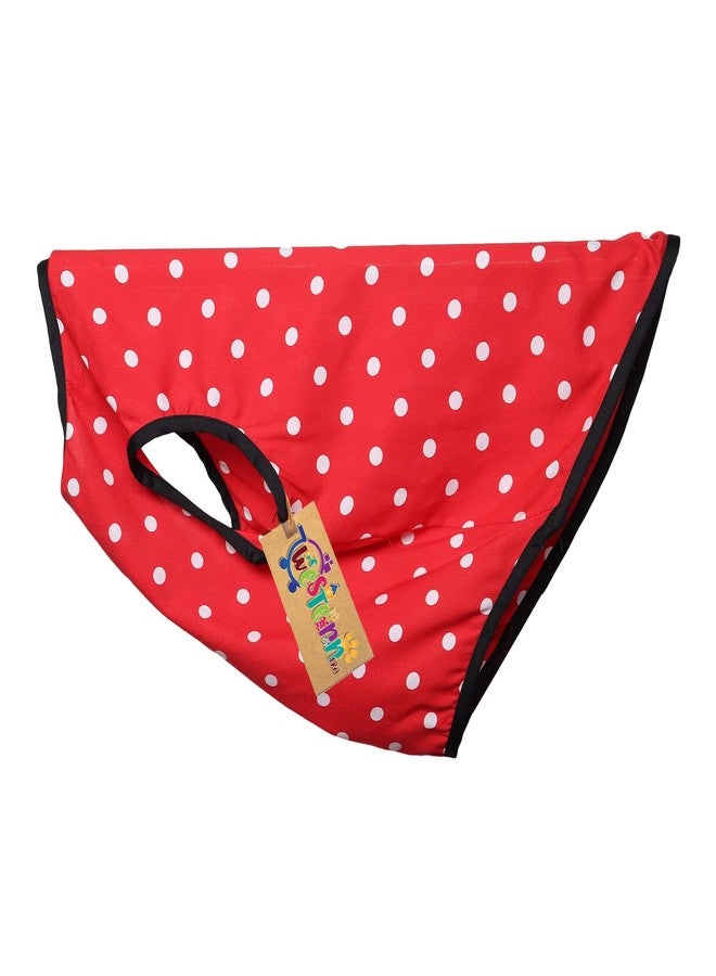 ويستيرن إرا تيشيرت قطني ناعم للكلاب بتصميم مستوحى من العصر الغربي | ملابس مريحة وجيدة التهوية للكلاب | طقم أنيق بدون أكمام للحيوانات الأليفة (أحمر منقط) (مقاس كبير جدًا - 24 بوصة) - Image 5